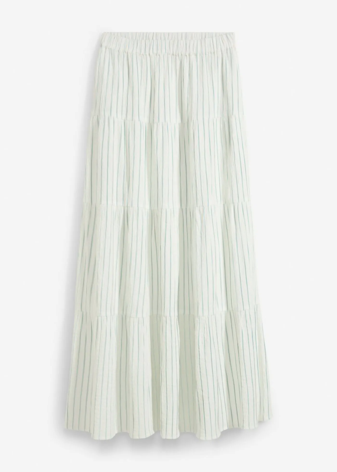 bonprix bonprix Faldas>Falda larga de rayas de algodón puro azul hielo-blanco lana con rayas