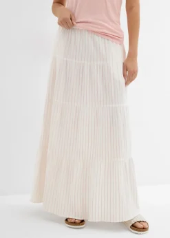 Mujer bonprix bonprix Falda larga de rayas de algodón puro