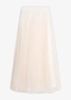 bonprix bonprix Faldas>Falda larga de tul blanco-champán