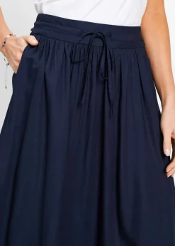 Mujer bonprix bonprix Falda larga de viscosa con cinturilla cómoda y lazo de anudar