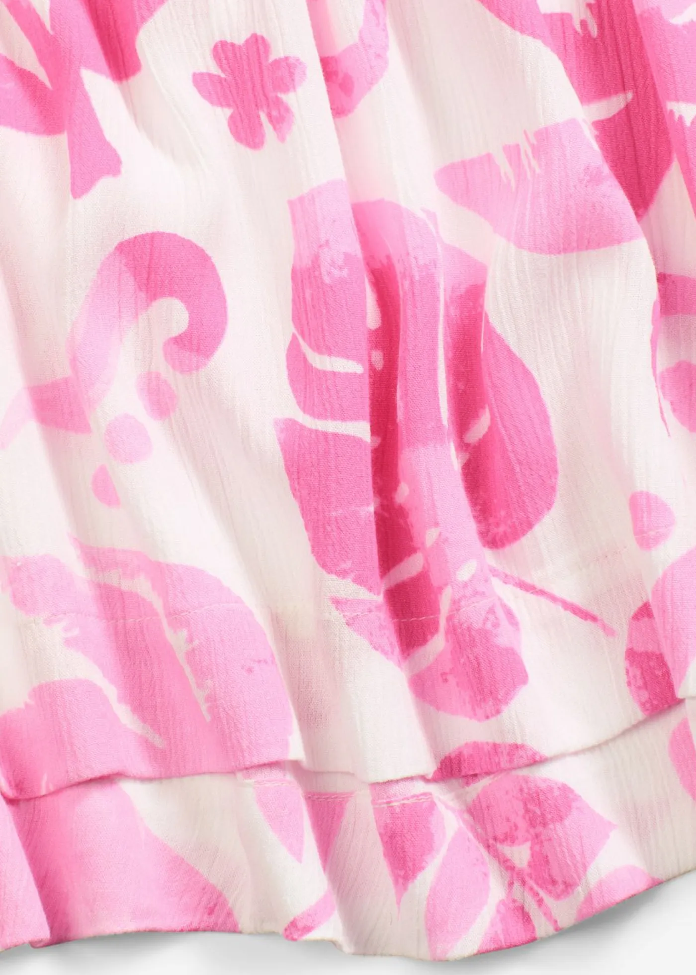 bonprix bonprix Faldas>Falda larga de viscosa estructurada Blanco-fucsia de flores