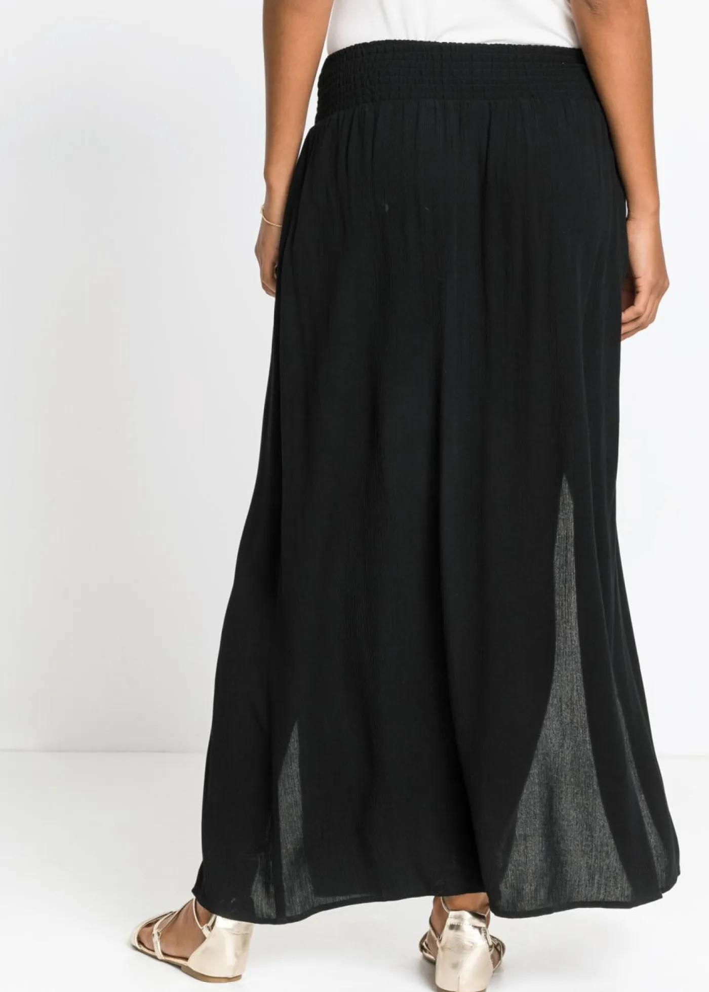 bonprix bonprix Faldas>Falda larga de viscosa fluida Negro