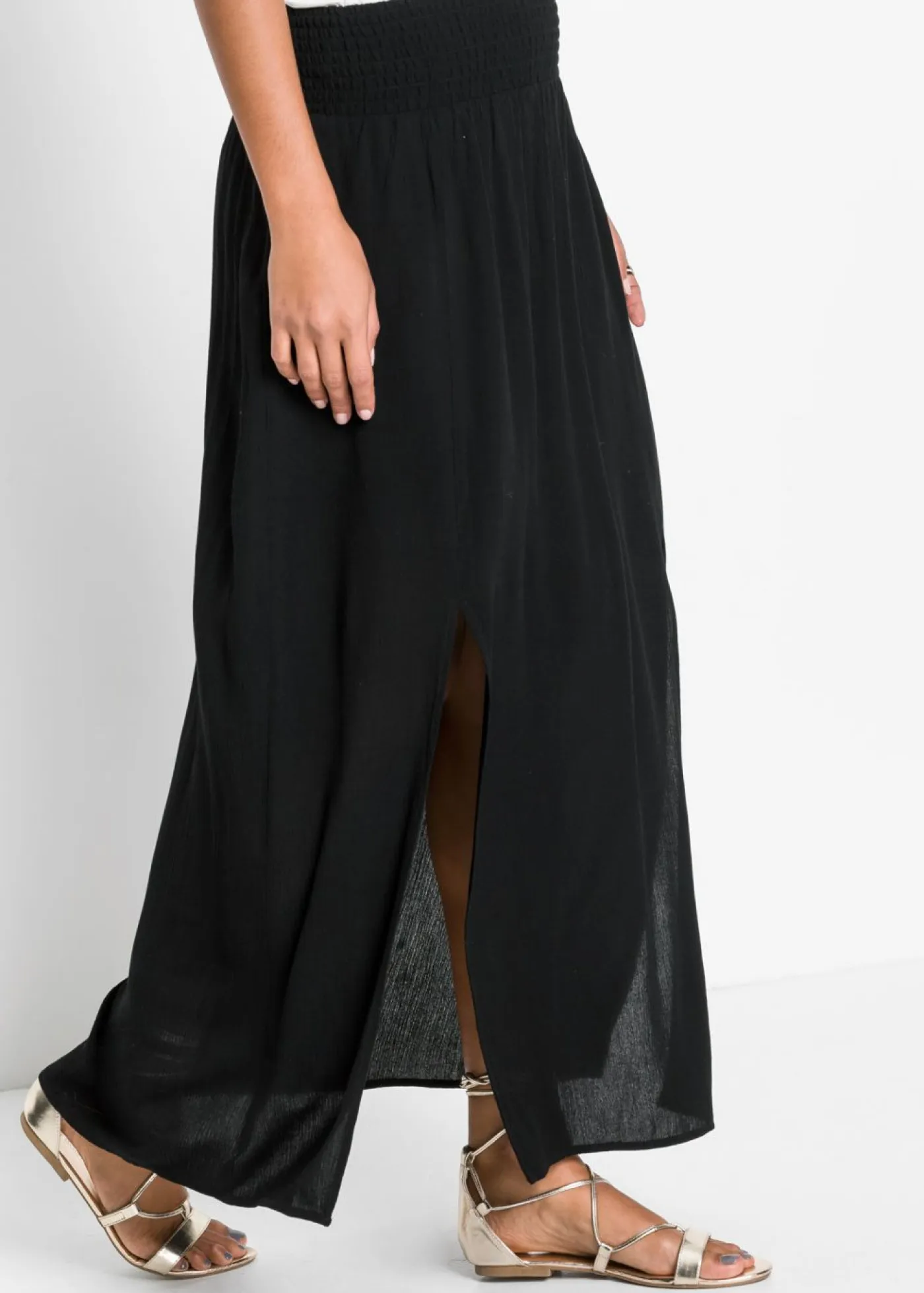 bonprix bonprix Faldas>Falda larga de viscosa fluida Negro