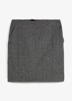 bonprix bonprix Premium|Faldas>Falda lápiz gris/negro moteado