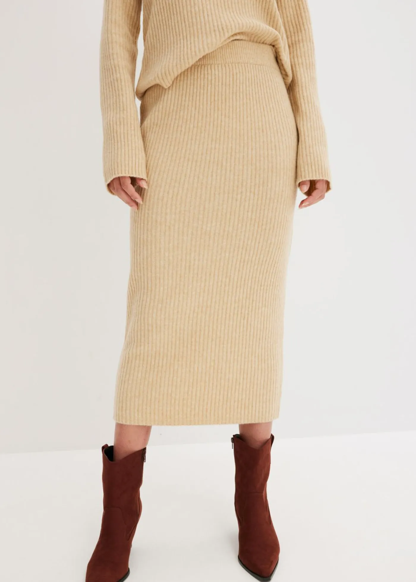 bonprix bonprix Faldas>Falda lápiz Café con leche jaspeado