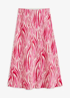 bonprix bonprix Faldas>Falda midi con cintura cómoda crema-rosa caliente