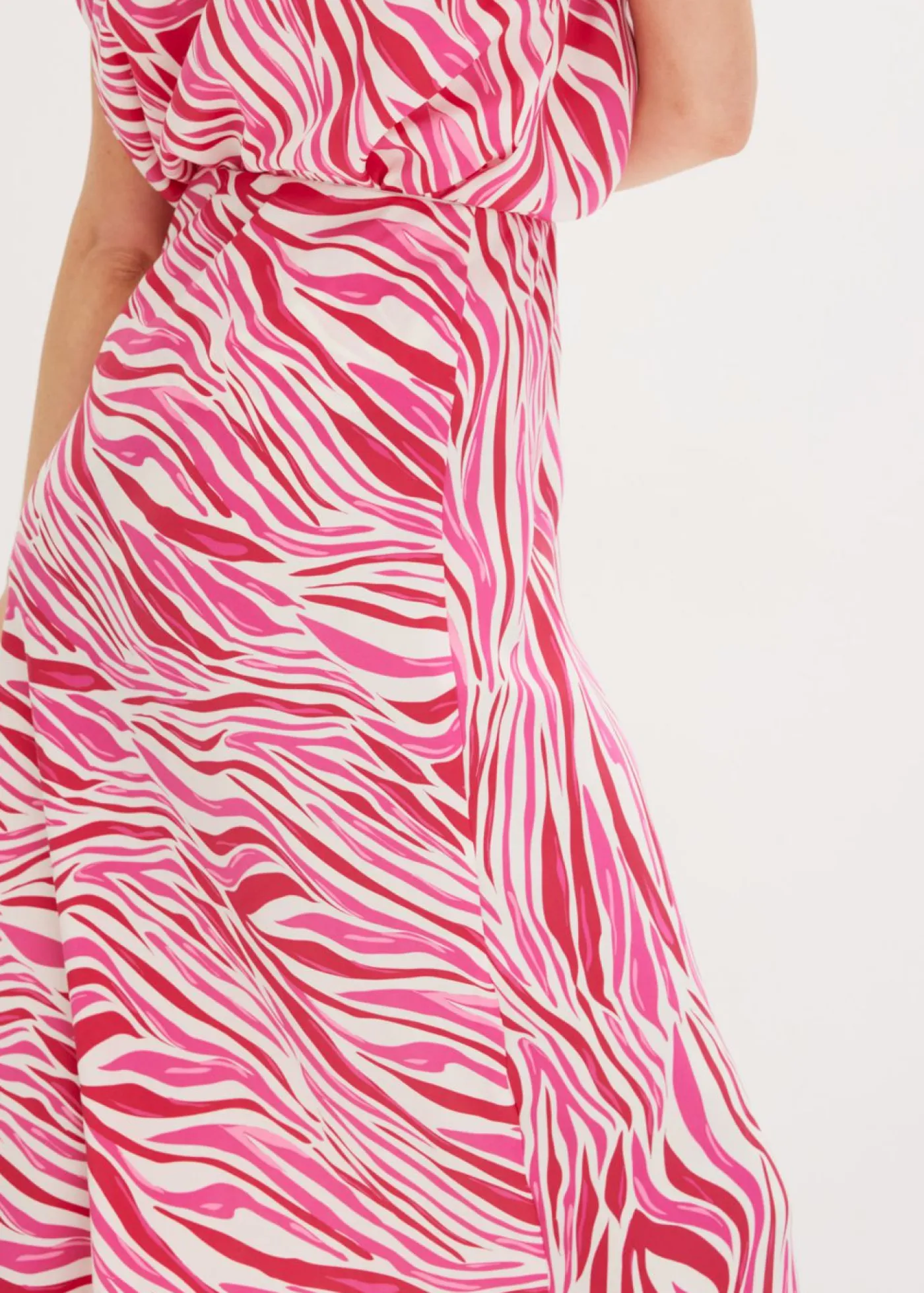 bonprix bonprix Faldas>Falda midi con cintura cómoda crema-rosa caliente