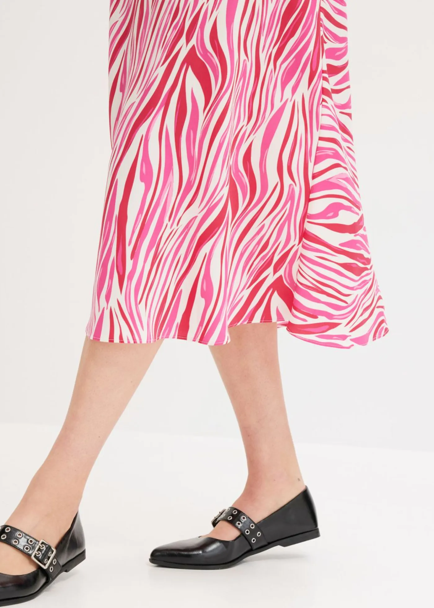 bonprix bonprix Faldas>Falda midi con cintura cómoda crema-rosa caliente