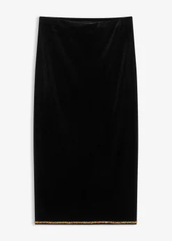 Mujer bonprix bonprix Falda midi con piedras brillantes