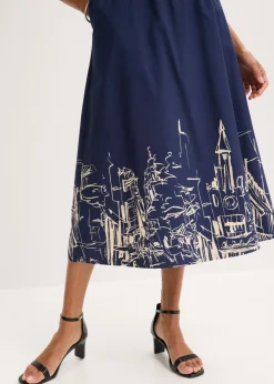 Mujer bonprix bonprix Falda midi de algodón orgánico puro