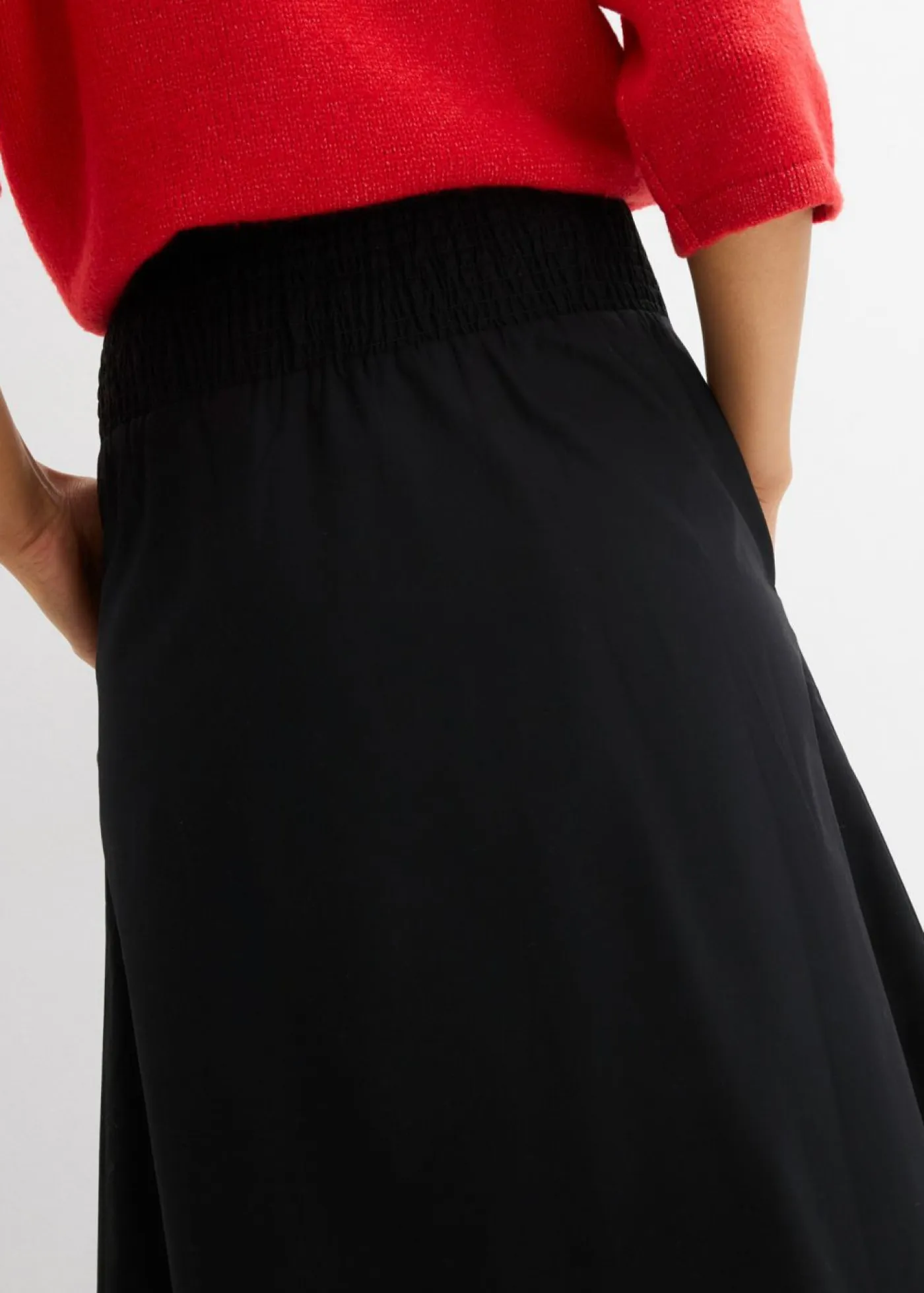 bonprix bonprix Esenciales|Faldas>Falda midi de algodón puro Negro