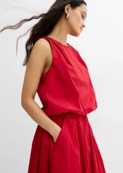 Mujer bonprix bonprix Falda midi de algodón puro