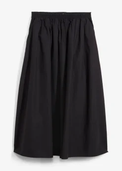bonprix bonprix Conjuntos De Ropa|Esenciales>Falda midi de algodón puro Negro