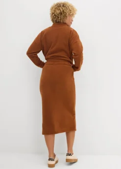 Mujer bonprix bonprix Falda midi de forro polar