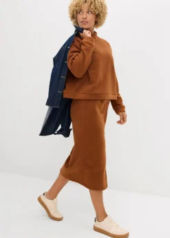 Mujer bonprix bonprix Falda midi de forro polar