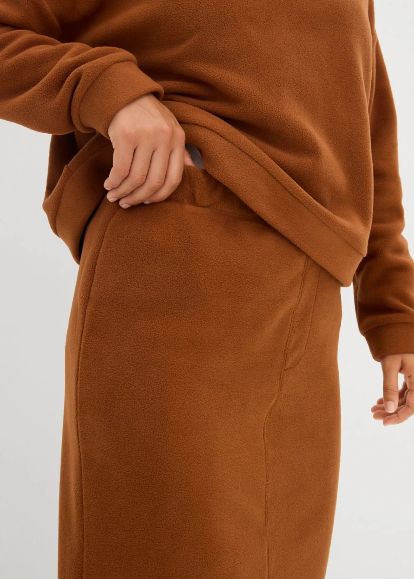 Mujer bonprix bonprix Falda midi de forro polar