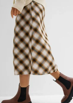 Mujer bonprix bonprix Falda midi de franela de algodón puro