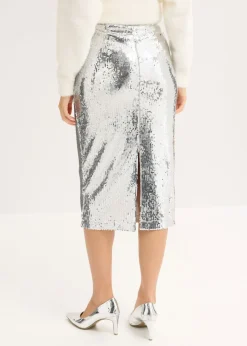 Mujer bonprix bonprix Falda midi de lentejuelas