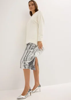 Mujer bonprix bonprix Falda midi de lentejuelas