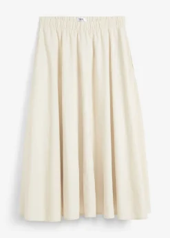 Mujer bonprix bonprix Falda midi de mezcla de lino
