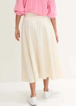 Mujer bonprix bonprix Falda midi de mezcla de lino