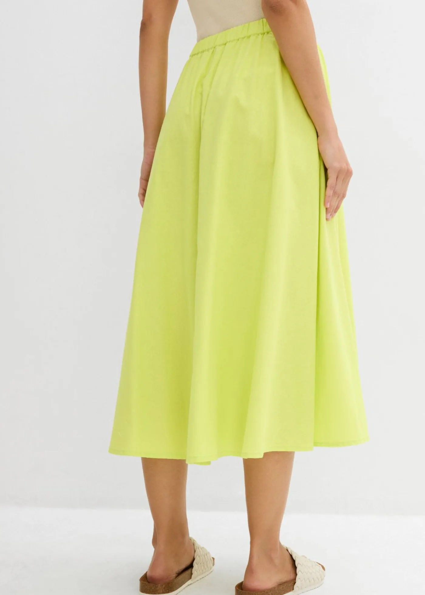 Mujer bonprix bonprix Falda midi de mezcla de lino