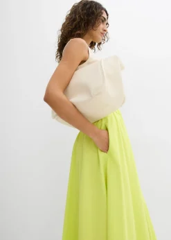Mujer bonprix bonprix Falda midi de mezcla de lino