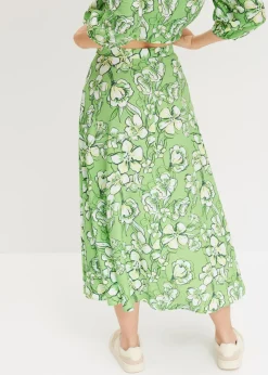 Mujer bonprix bonprix Falda midi de mezcla de viscosa fluida