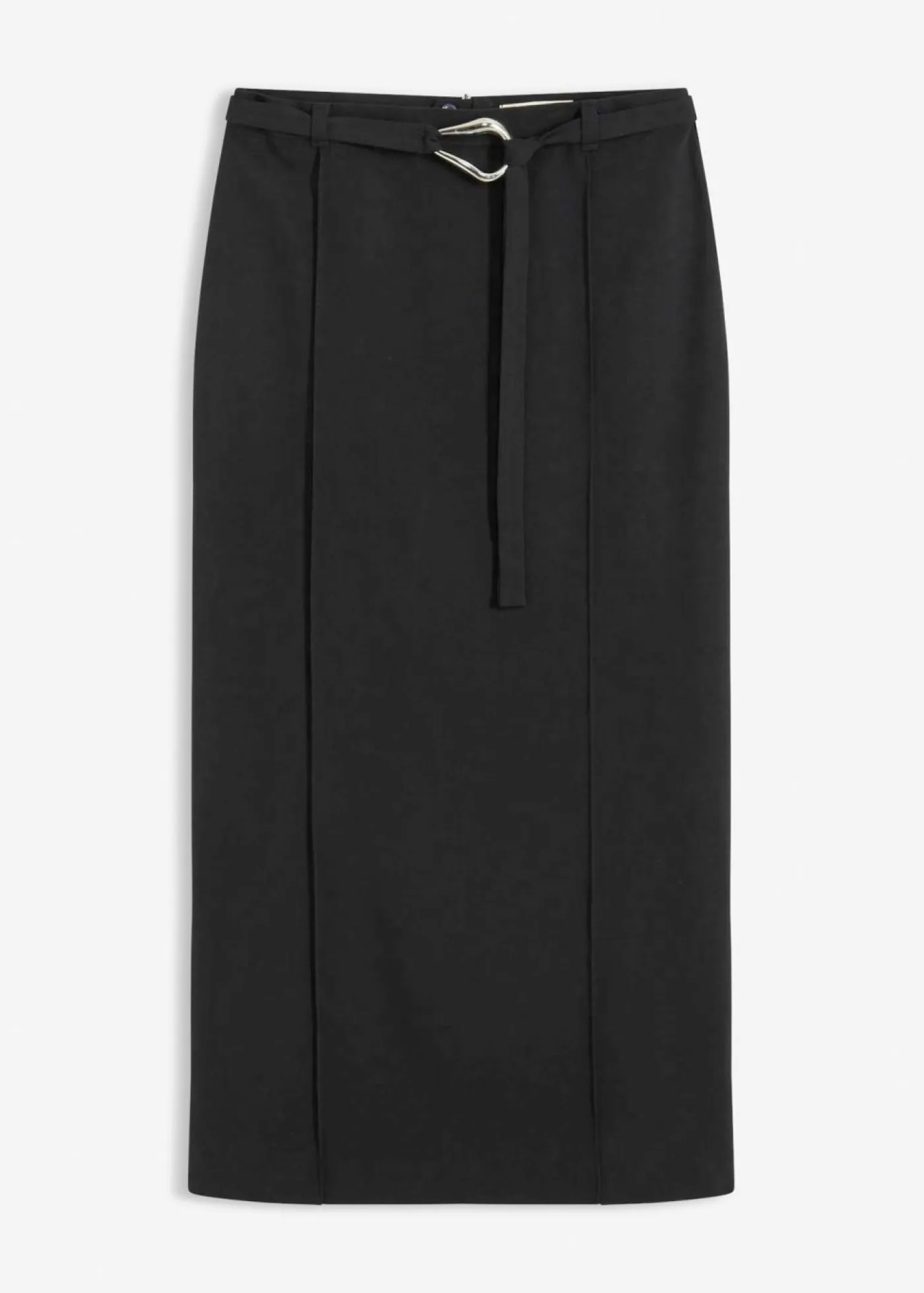 bonprix bonprix Faldas>Falda midi de mezcla de viscosa Negro