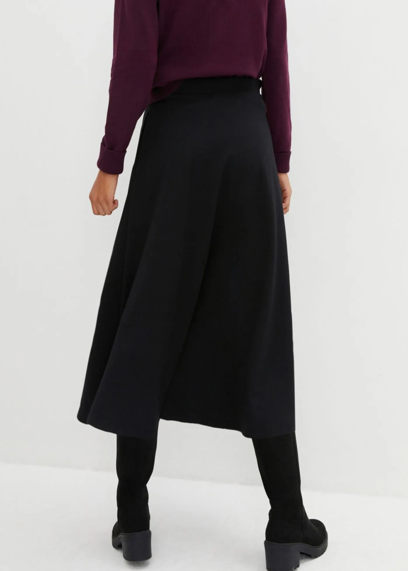 bonprix bonprix Faldas>Falda midi de Punto di Roma Negro