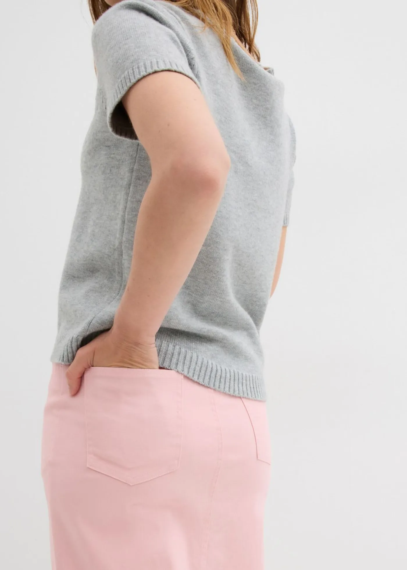 bonprix bonprix Faldas>Falda midi de sarga Rosa antiguo