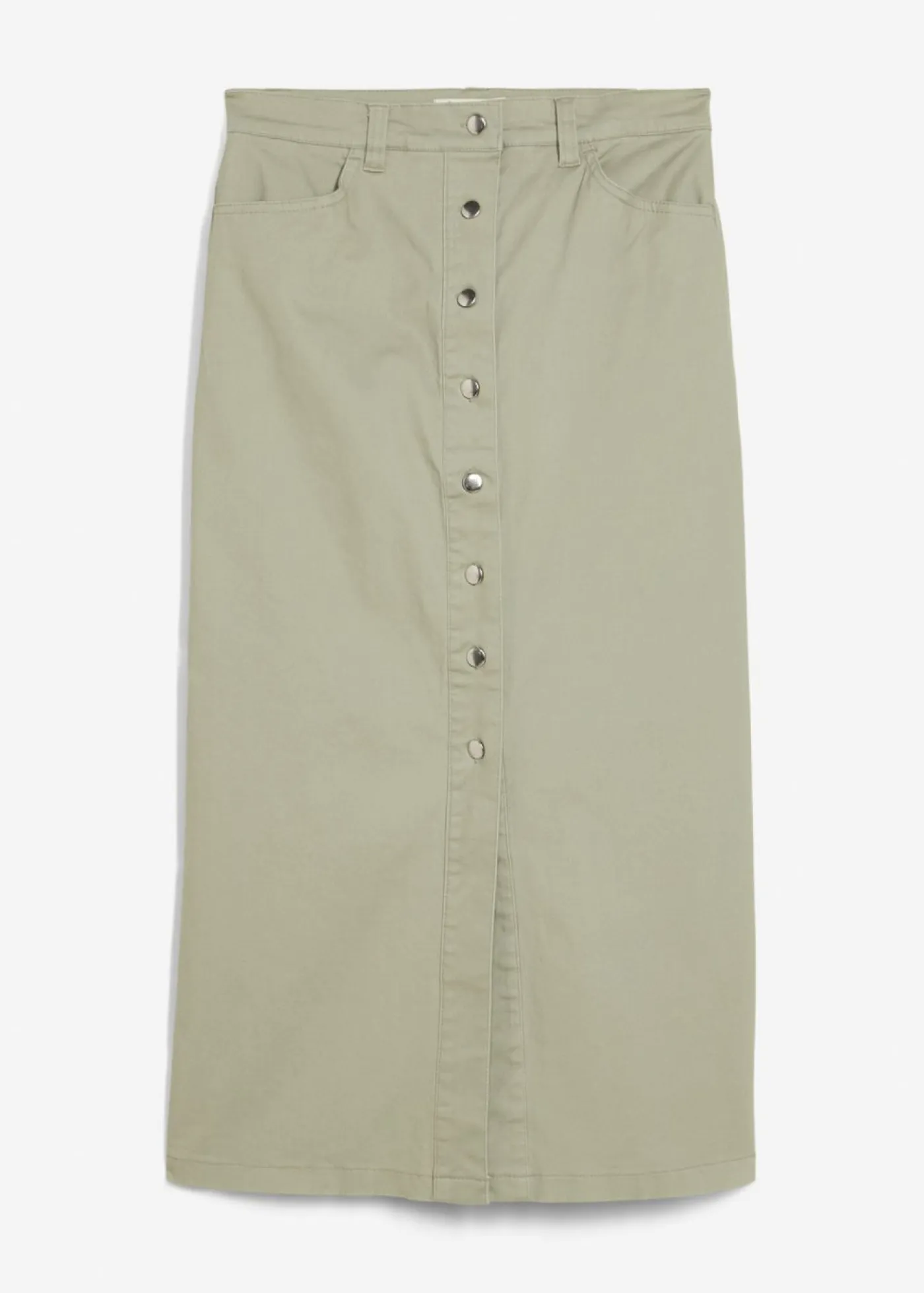 bonprix bonprix Faldas>Falda midi de sarga Verde alga