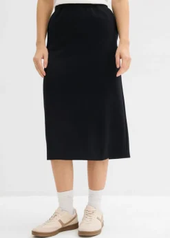 Mujer bonprix bonprix Falda midi de suave neopreno