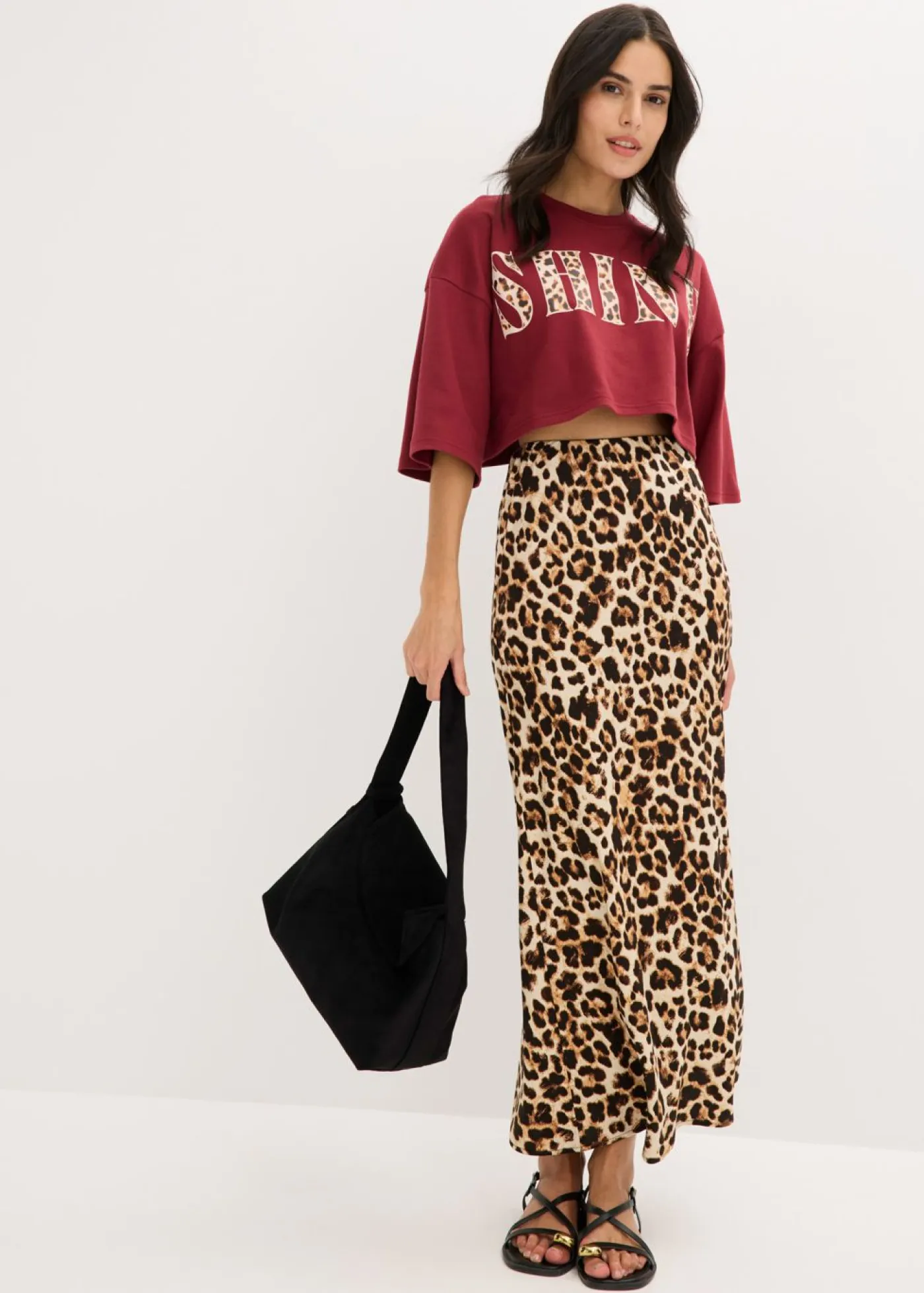 Mujer bonprix bonprix Falda midi de viscosa fluida