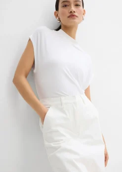 Mujer bonprix bonprix Falda pantalón de mezcla de algodón elástico