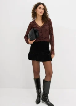 Mujer bonprix bonprix Falda pantalón de terciopelo suave