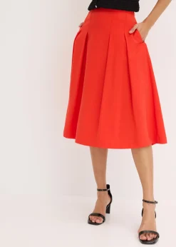 Mujer bonprix bonprix Falda plisada de mezcla de viscosa suave