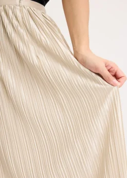 Mujer bonprix bonprix Falda plisada de satén brillante