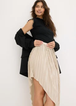 Mujer bonprix bonprix Falda plisada de satén brillante