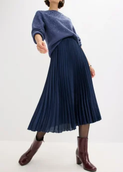 Mujer bonprix bonprix Falda plisada de satén fino