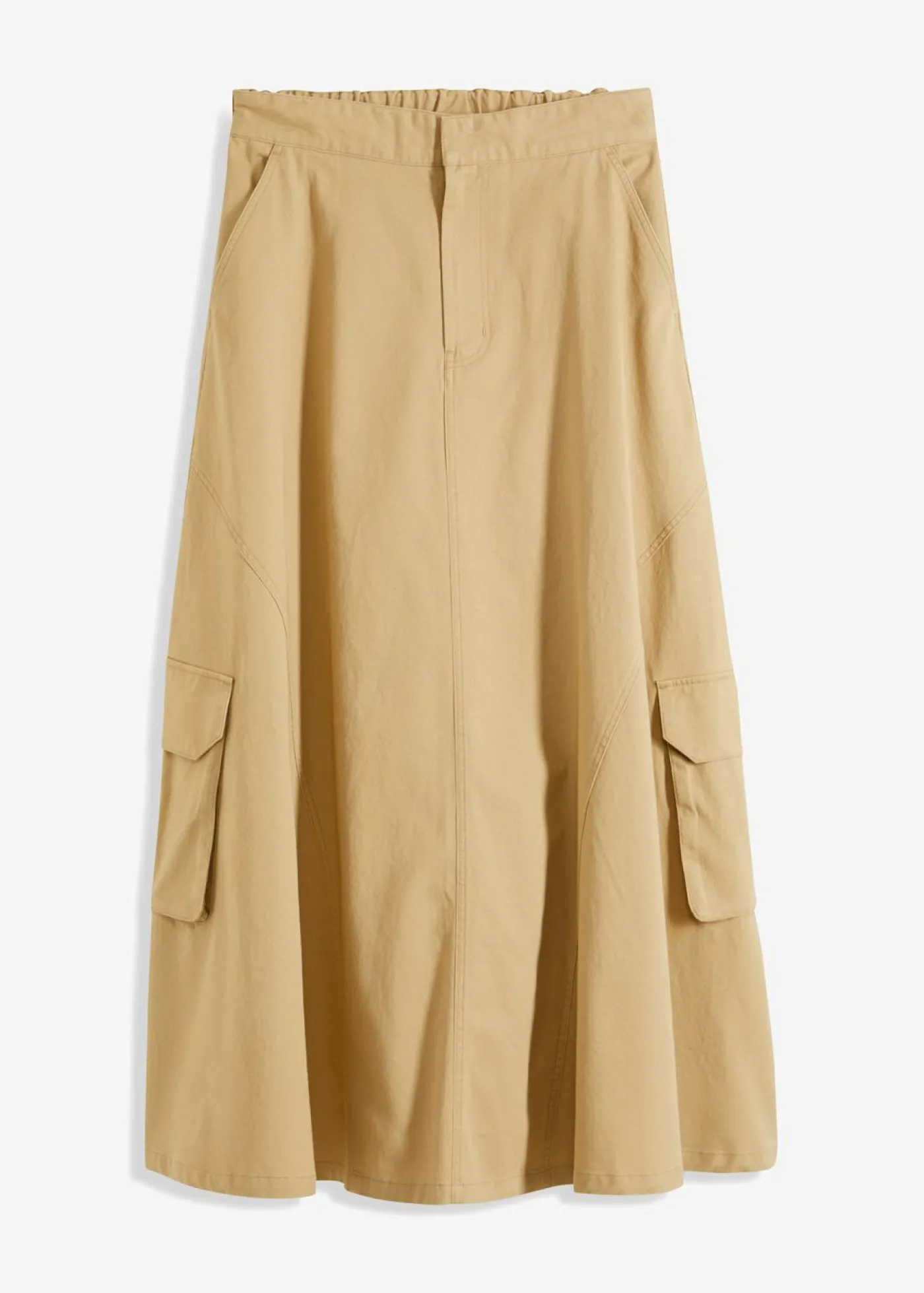 bonprix bonprix Faldas>Falda tipo cargo de algodón puro Beige verdoso