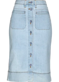 bonprix bonprix Faldas>Falda vaquera azul blanqueado