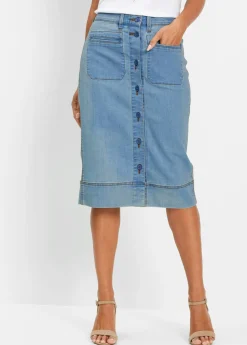 bonprix bonprix Faldas>Falda vaquera azul blanqueado