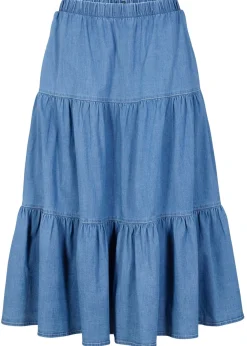 bonprix bonprix Faldas>Falda vaquera a capas Denim claro desgastado