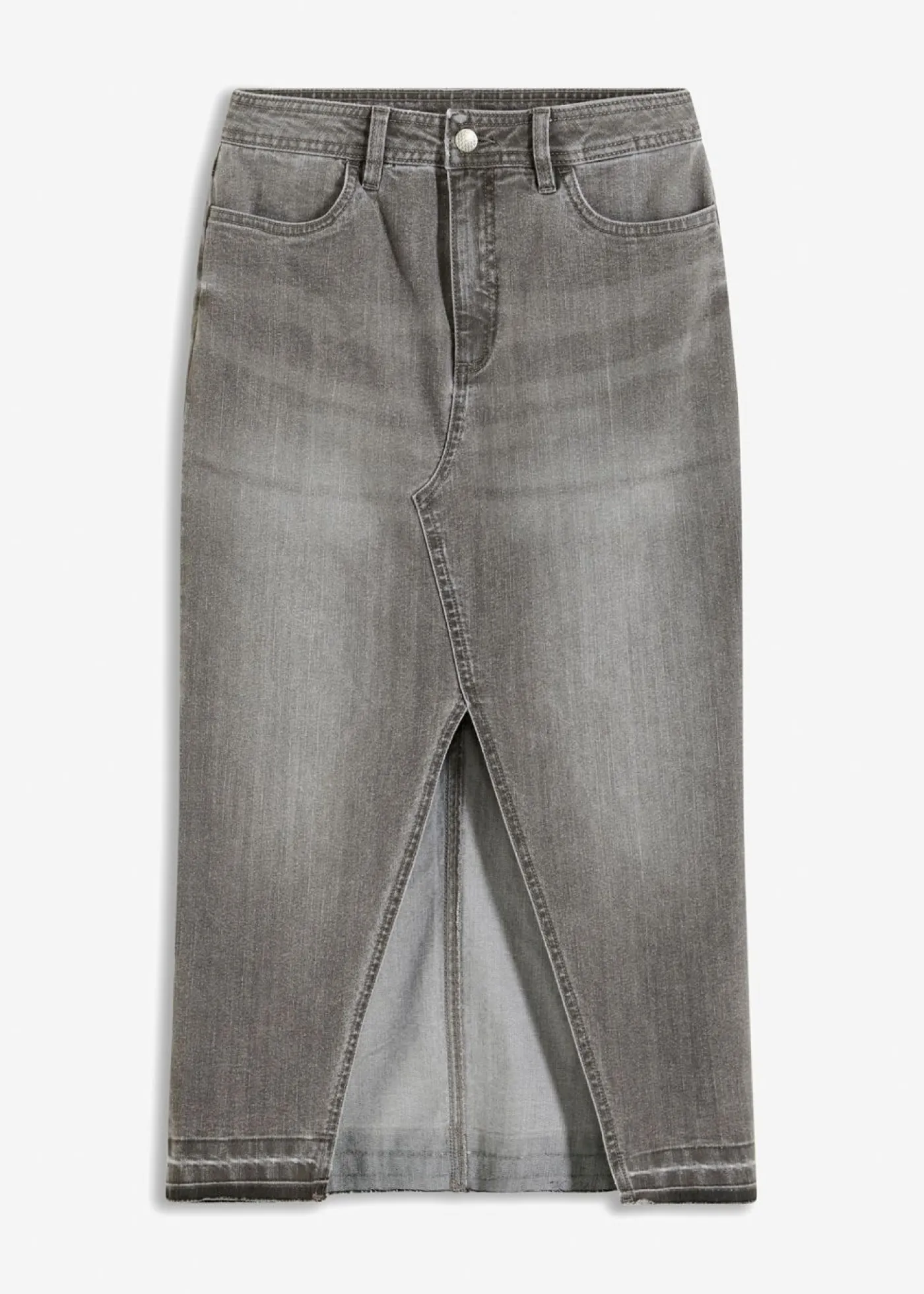 bonprix bonprix Faldas>Falda vaquera con abertura denim gris claro