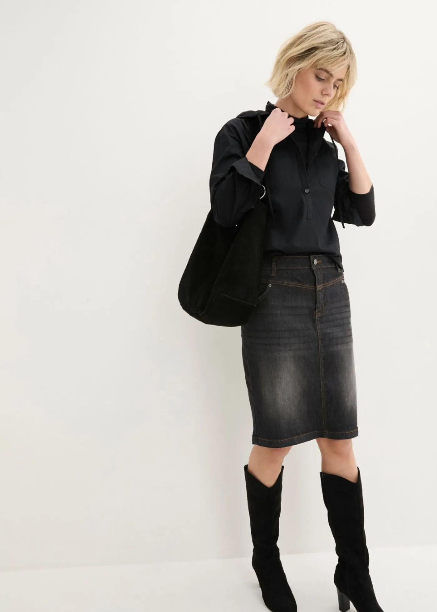 Mujer bonprix bonprix Falda vaquera elástica