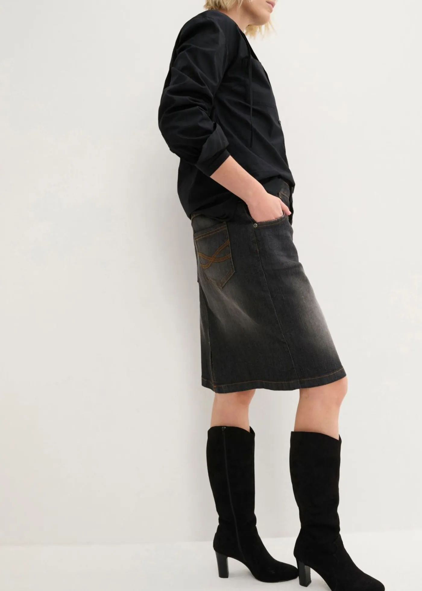 Mujer bonprix bonprix Falda vaquera elástica