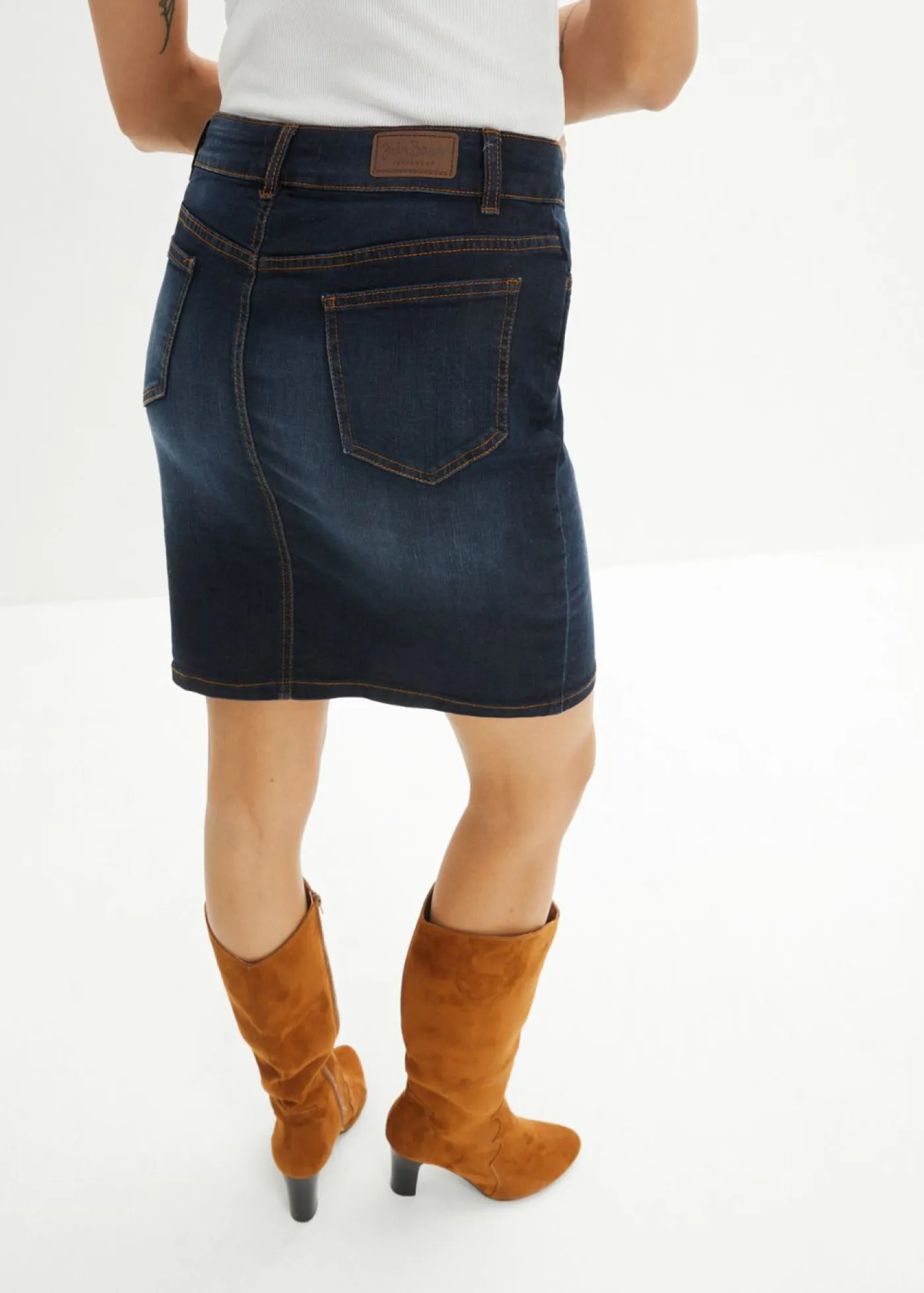 bonprix bonprix Faldas>Falda vaquera elástica Azul marino usado