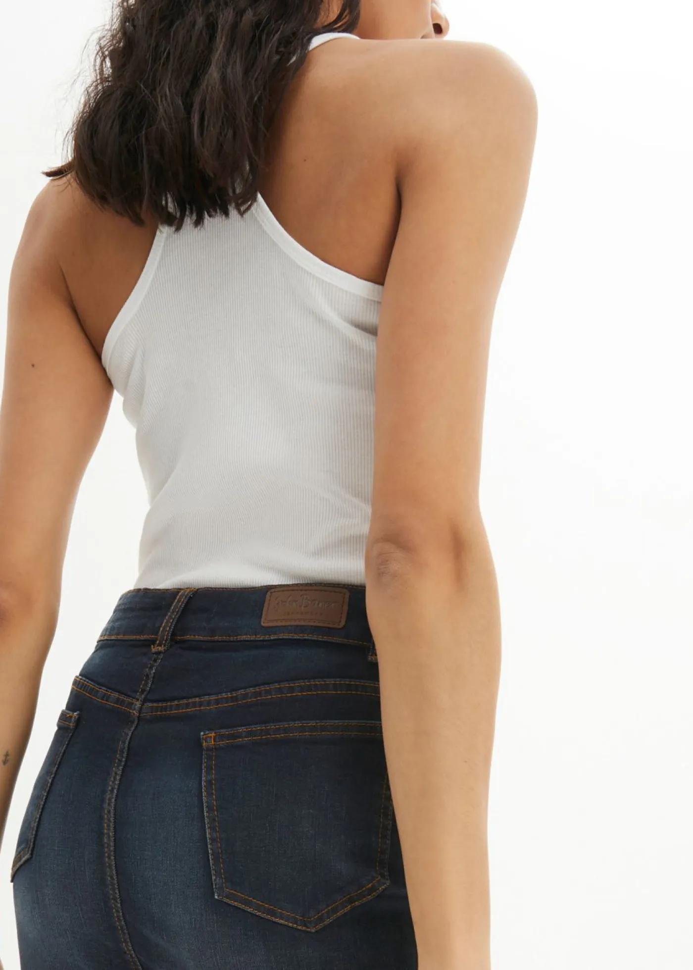 bonprix bonprix Faldas>Falda vaquera elástica Azul marino usado