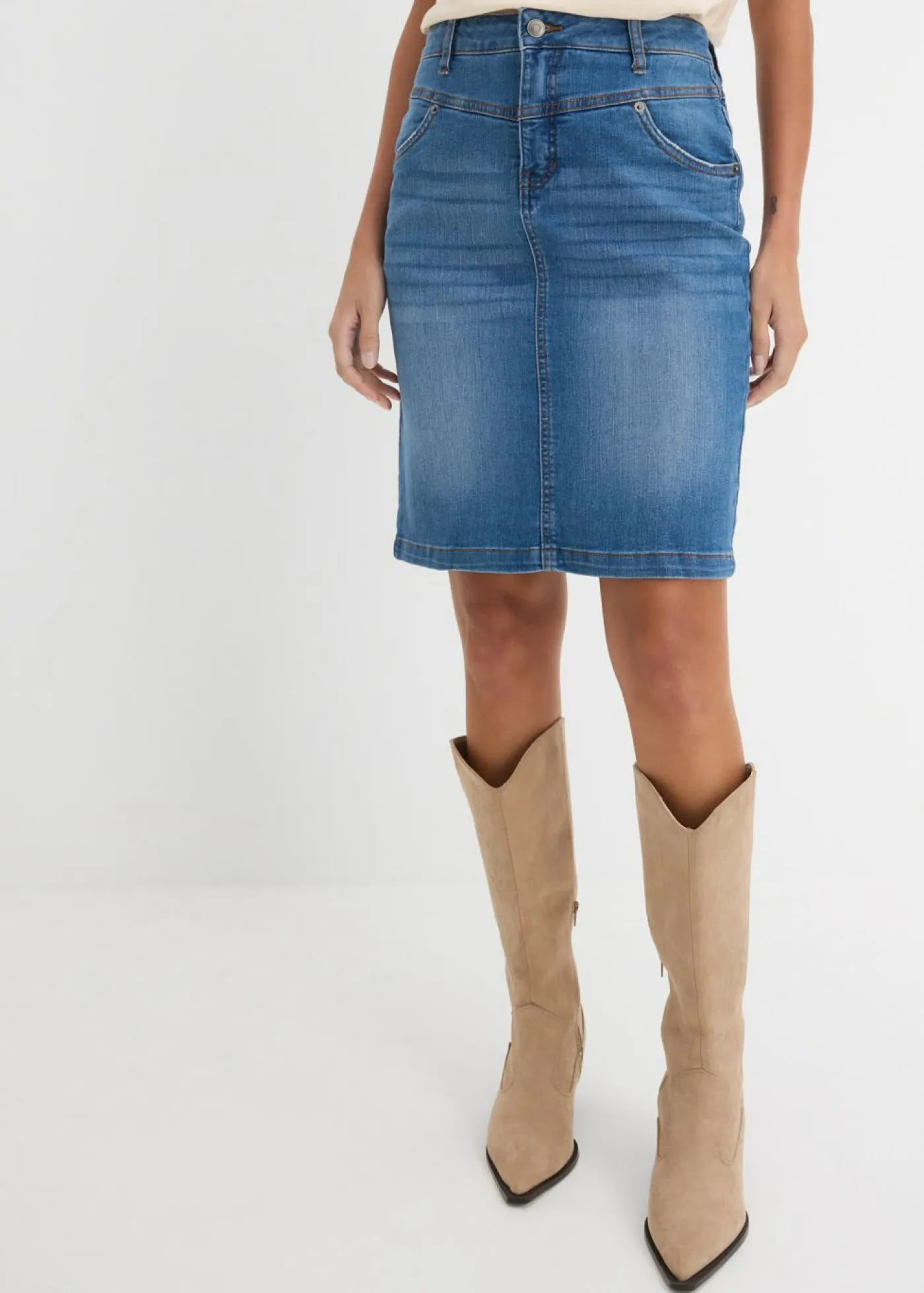 bonprix bonprix Faldas>Falda vaquera elástica Azul piedra usado